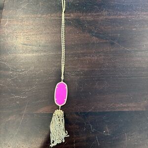 Gold and Pink Pendant Necklace